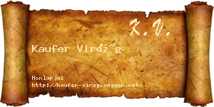 Kaufer Virág névjegykártya